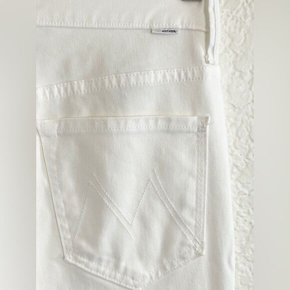 Mother The Stunner Two Step Fray Jeans Glass Slipper White Size 26 - Picture 10 of 11
